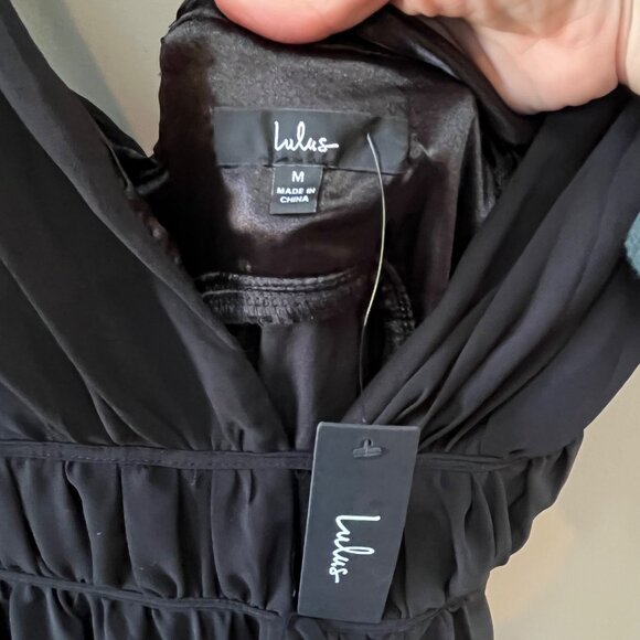 NEW Lulu's I'm All Yours Black Ruffled Maxi‎ Dress- Sz. M - Picture 4 of 10